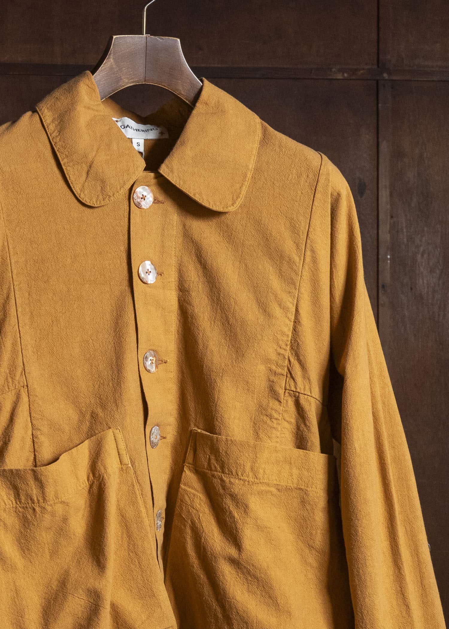 Gathering Textiles Farmer Jacket Power Loom Crimped Cotton , Unlined FAJ02-CC-OR