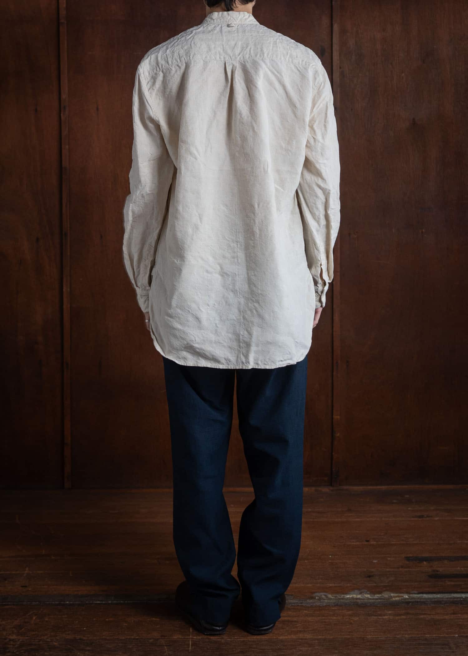 OLIVER CHURCH Scalloped Shirt  Antique French Linen