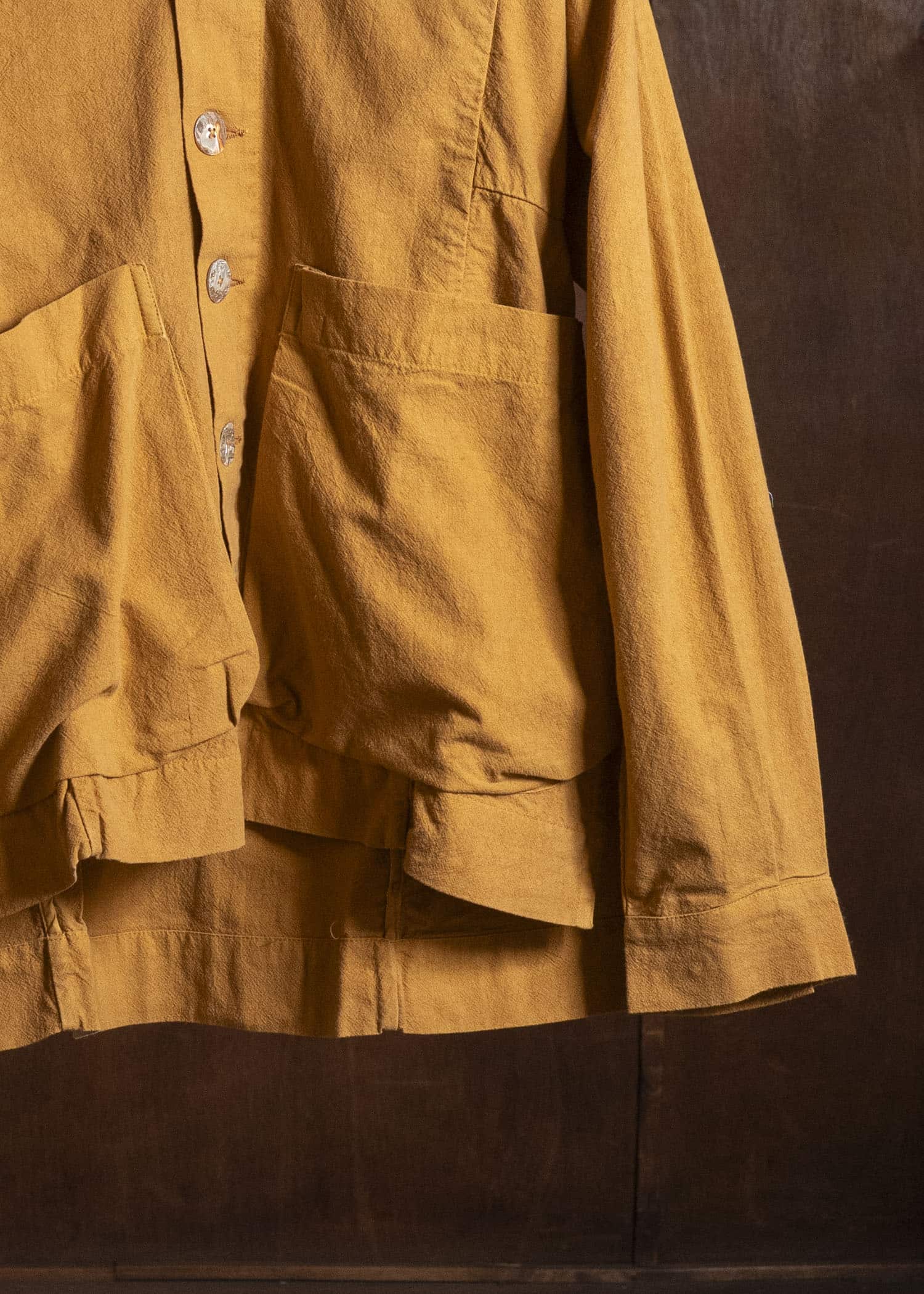 Gathering Textiles Farmer Jacket Power Loom Crimped Cotton , Unlined FAJ02-CC-OR