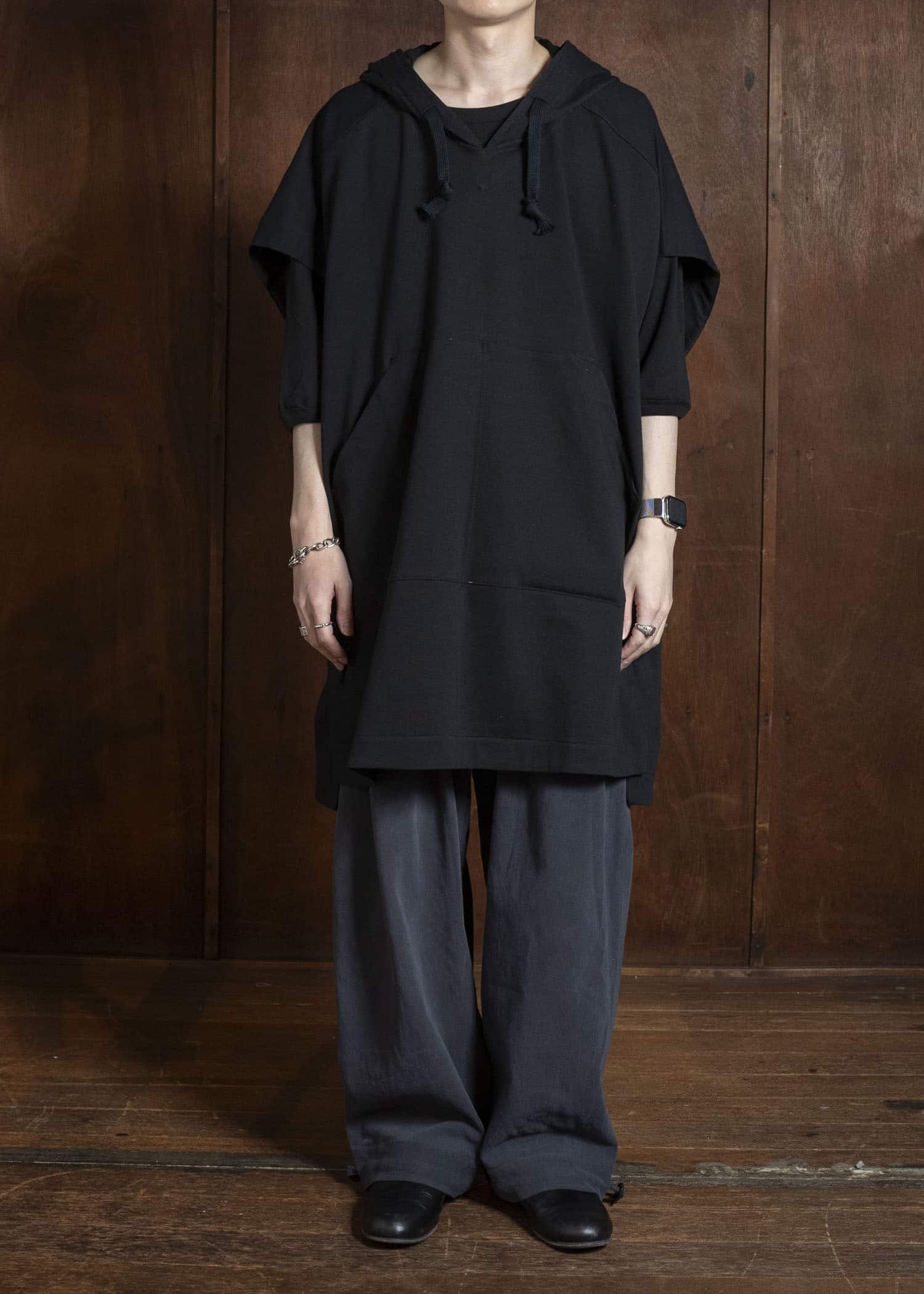 JAN-JAN VAN ESSCHE SWEAT#69 SLEEVELESS HOODIE WITH SIDE SPLITS & POUCH POCKET Org. Co Li Sweat | Summer