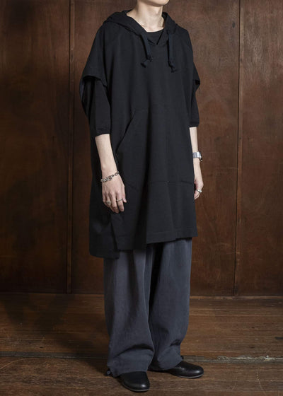 JAN-JAN VAN ESSCHE SWEAT#69 SLEEVELESS HOODIE WITH SIDE SPLITS & POUCH POCKET Org. Co Li Sweat | Summer