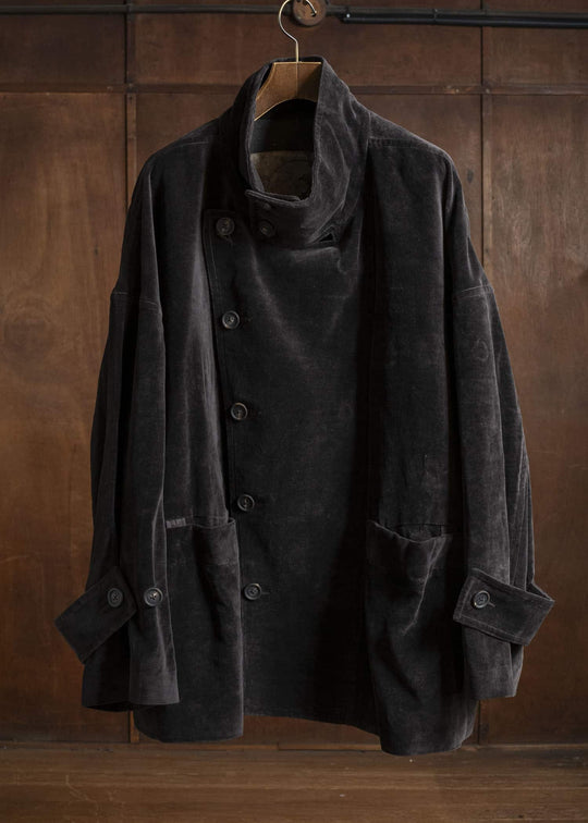 ZIGGY CHEN 0M2531103 VELVET STAND COLLAR SHORT COAT 65