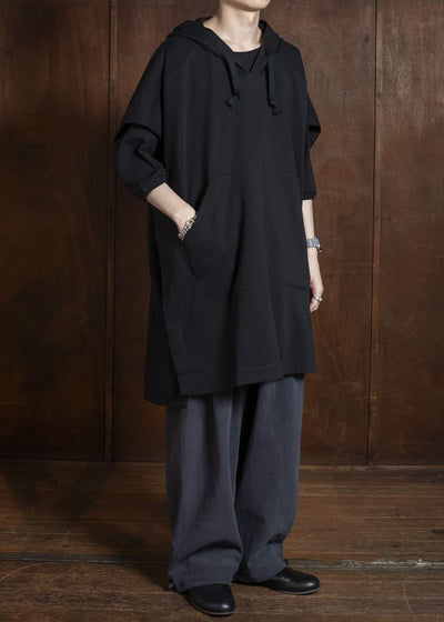 JAN-JAN VAN ESSCHE SWEAT#69 SLEEVELESS HOODIE WITH SIDE SPLITS & POUCH POCKET Org. Co Li Sweat | Summer