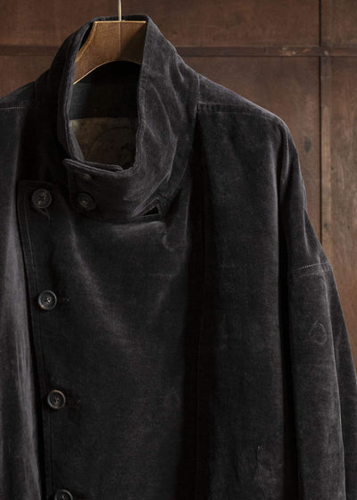 ZIGGY CHEN 0M2531103 VELVET STAND COLLAR SHORT COAT 65