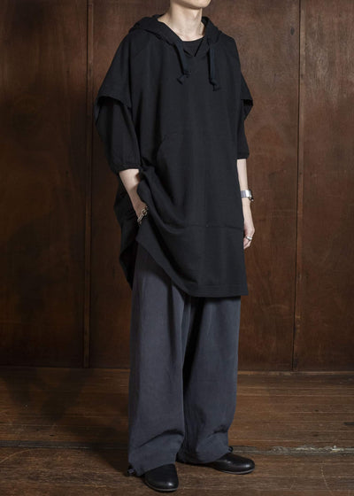 JAN-JAN VAN ESSCHE SWEAT#69 SLEEVELESS HOODIE WITH SIDE SPLITS & POUCH POCKET Org. Co Li Sweat | Summer
