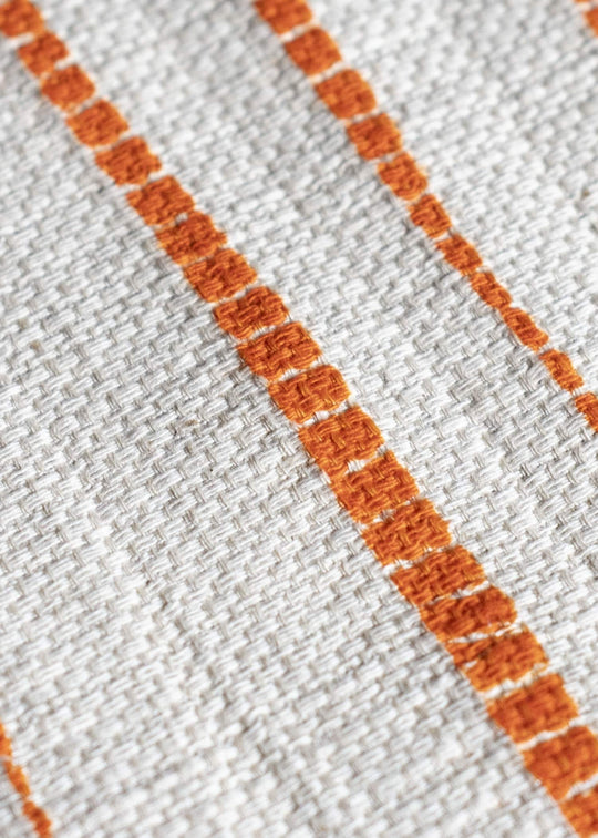 SUZUSAN Cotton Linen Table Mat - 2 Pieces　Tesuji Shibori 1014CL-020-Burnt Orange x Ivory 1014CL-020-Burnt Orange x Ivory