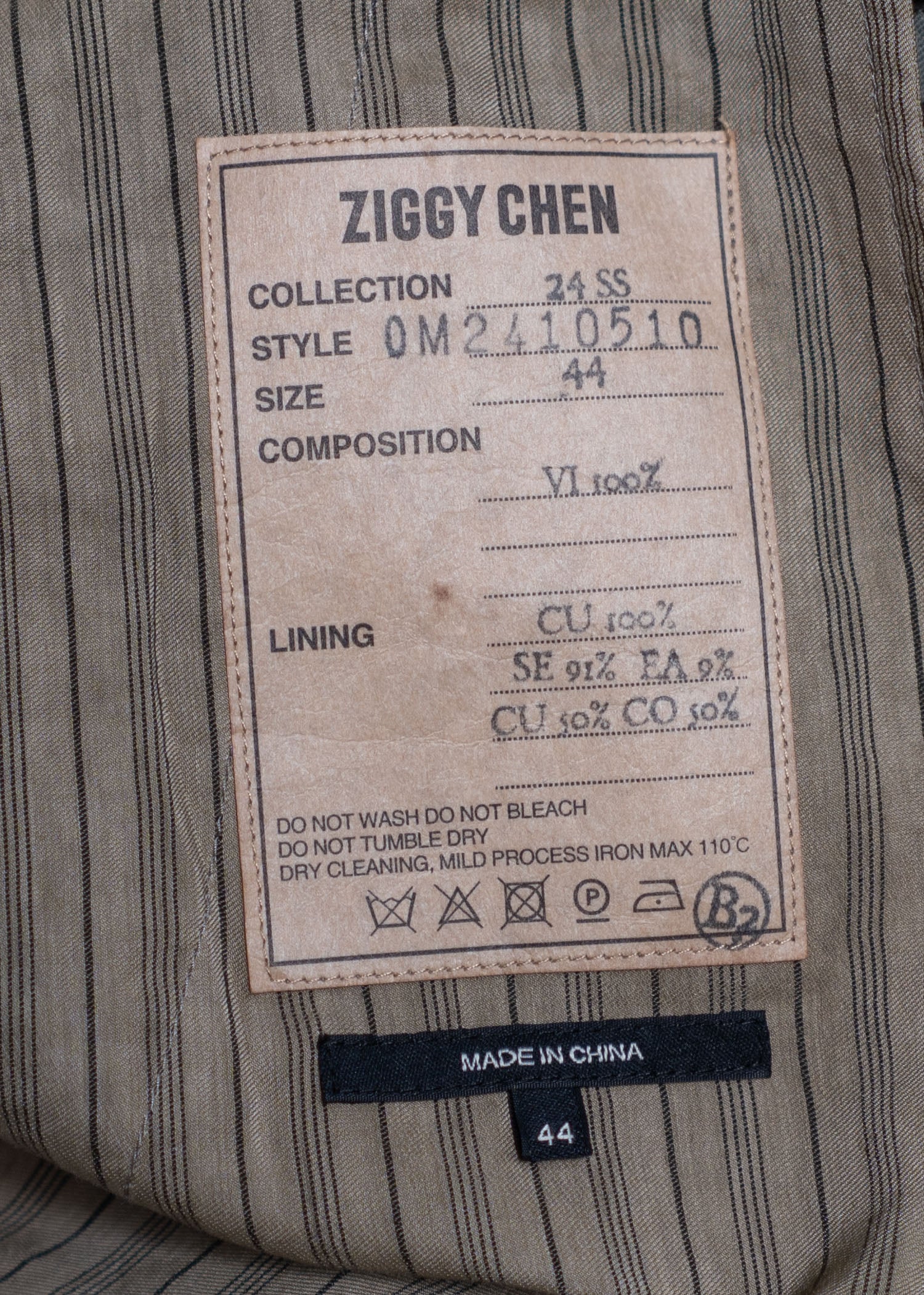 ZIGGY CHEN FRONT PLEATS TAPERED LONG TROUSERS 0M2410510