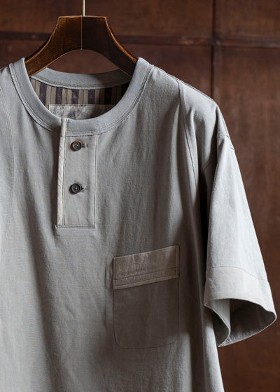 ZIGGY CHEN 0M2510218 Henley Neck T-Shirt LIGHT GRAY