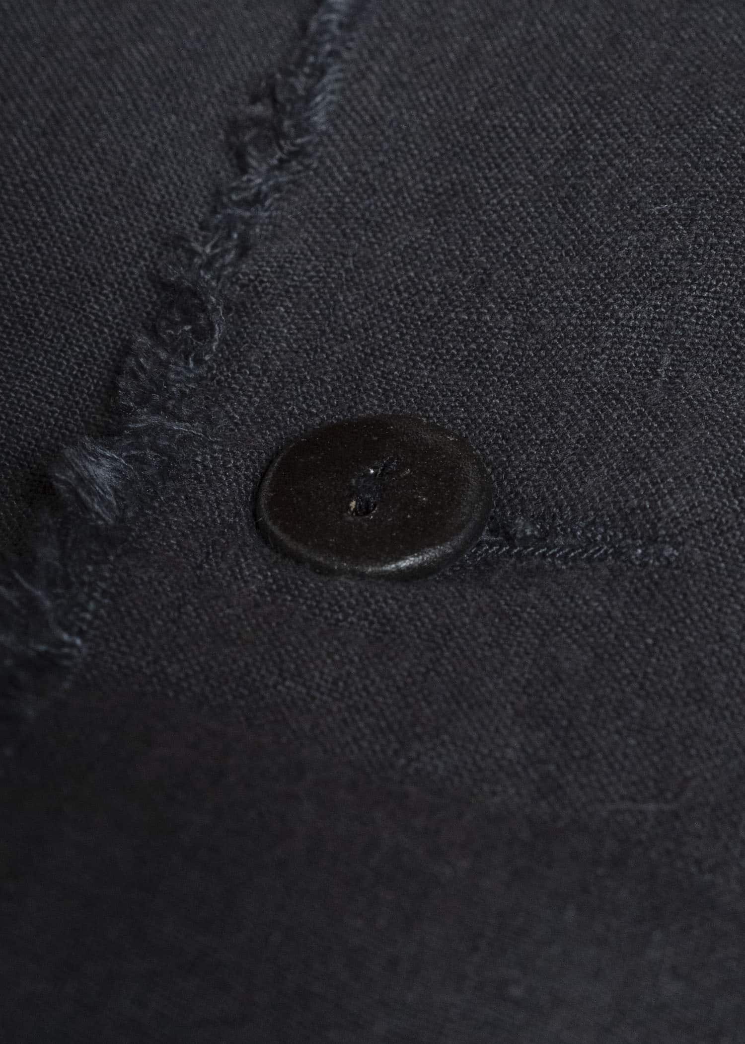 Gathering Textiles Farmer Coat (Shell Buttons) Japanese Stone Washed Linen , Black Rose Silk Lining FAC02-LI-BK