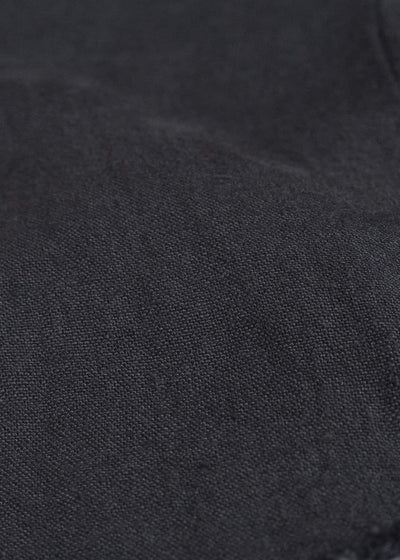 Gathering Textiles Farmer Coat (Shell Buttons) Japanese Stone Washed Linen , Black Rose Silk Lining FAC02-LI-BK