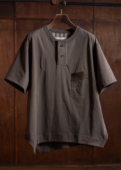 ZIGGY CHEN 0M2510203 Henley Neck T-Shirt DARK KHAKI