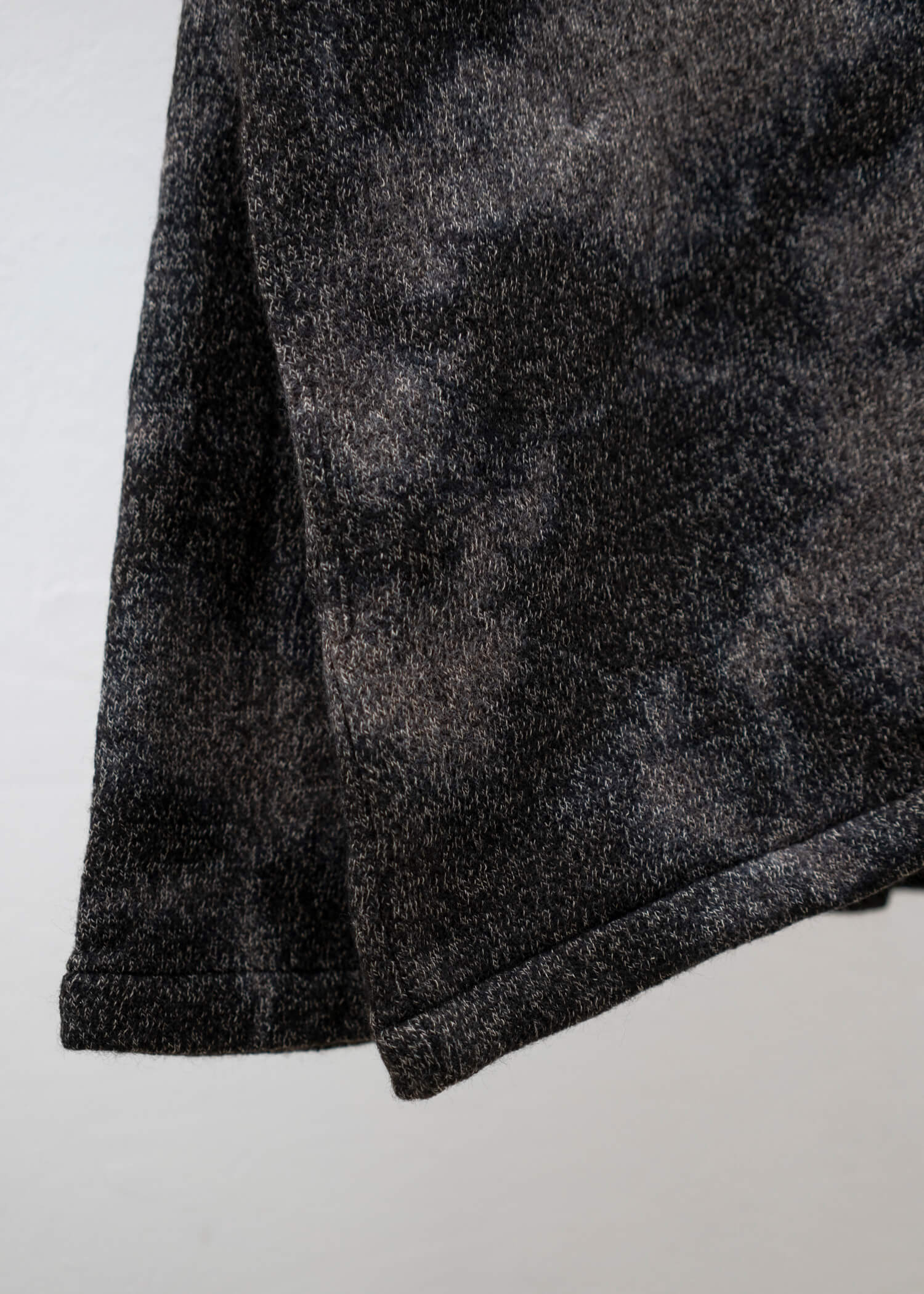 SUZUSAN Wool Cotton Jersey Cardi gan(Madara Shibori) Black - Muddy Brown