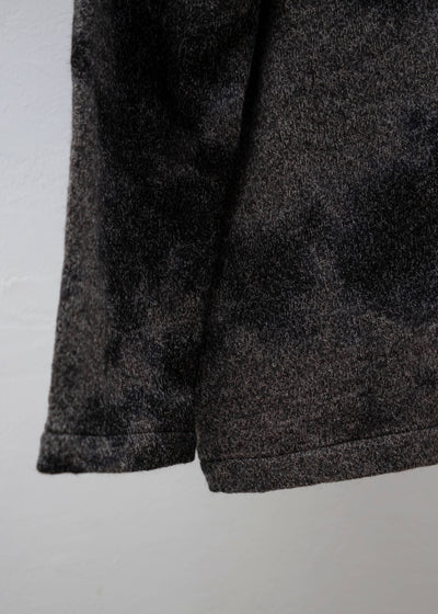 SUZUSAN Wool Cotton Jersey Cardi gan(Madara Shibori) Black - Muddy Brown