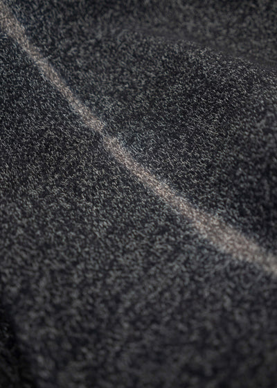 SUZUSAN Wool Cotton Jersey Crew Neck Pullover Black - Muddy Brown