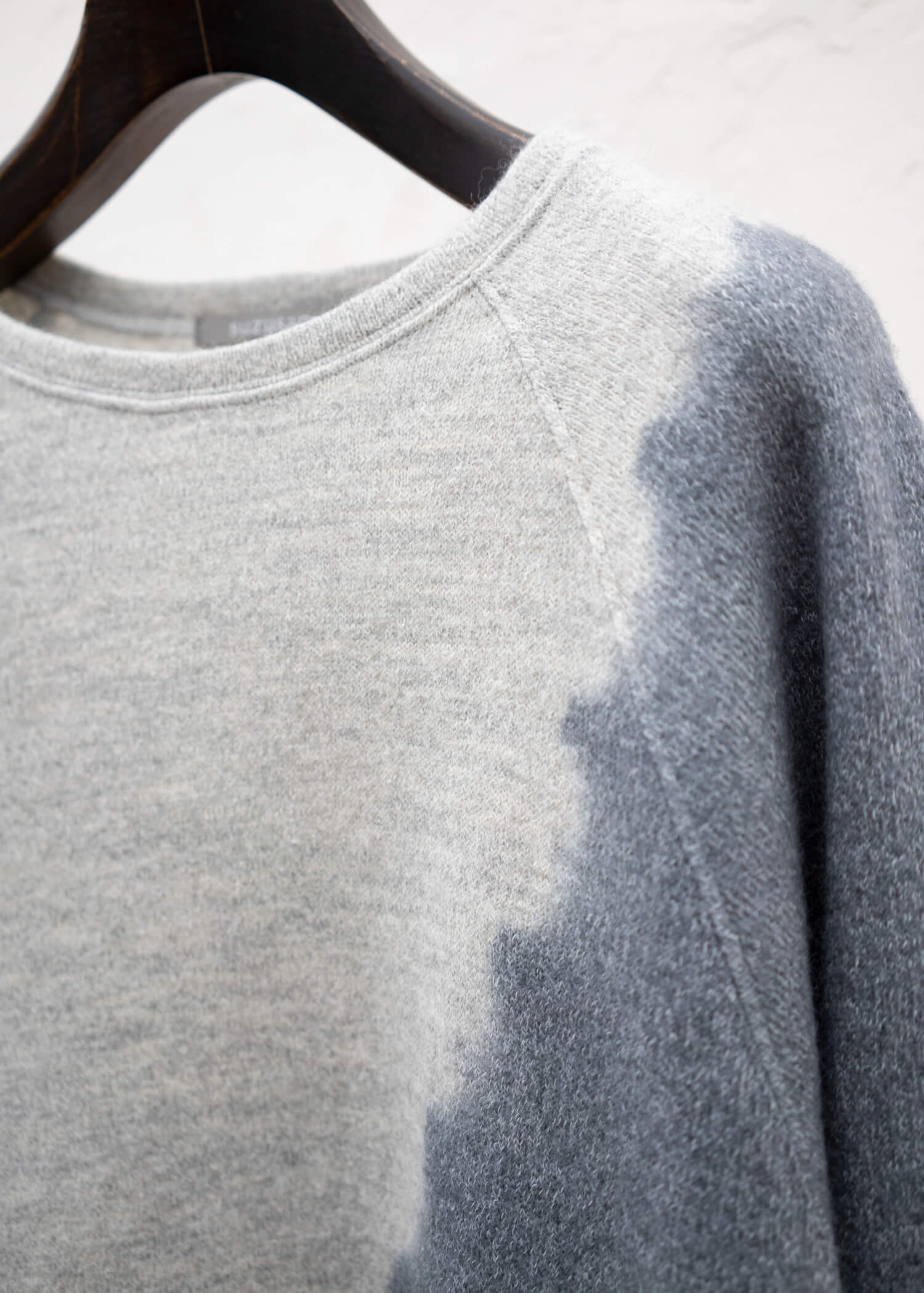 SUZUSAN Wool Cotton Jersey Crew Neck Pullover Gray - Light Gray