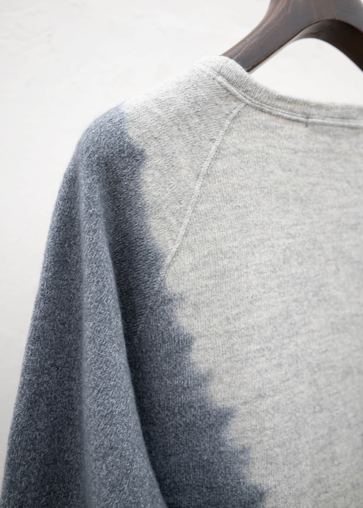 SUZUSAN Wool Cotton Jersey Crew Neck Pullover Gray - Light Gray