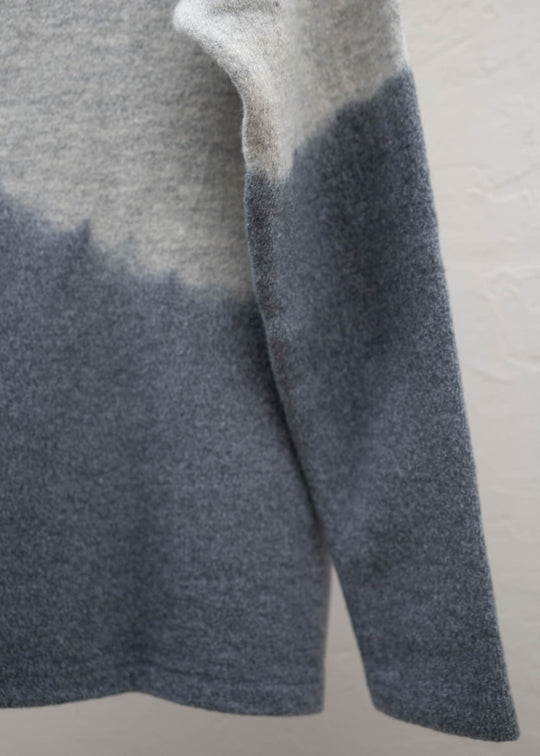 SUZUSAN Wool Cotton Jersey Crew Neck Pullover Gray - Light Gray