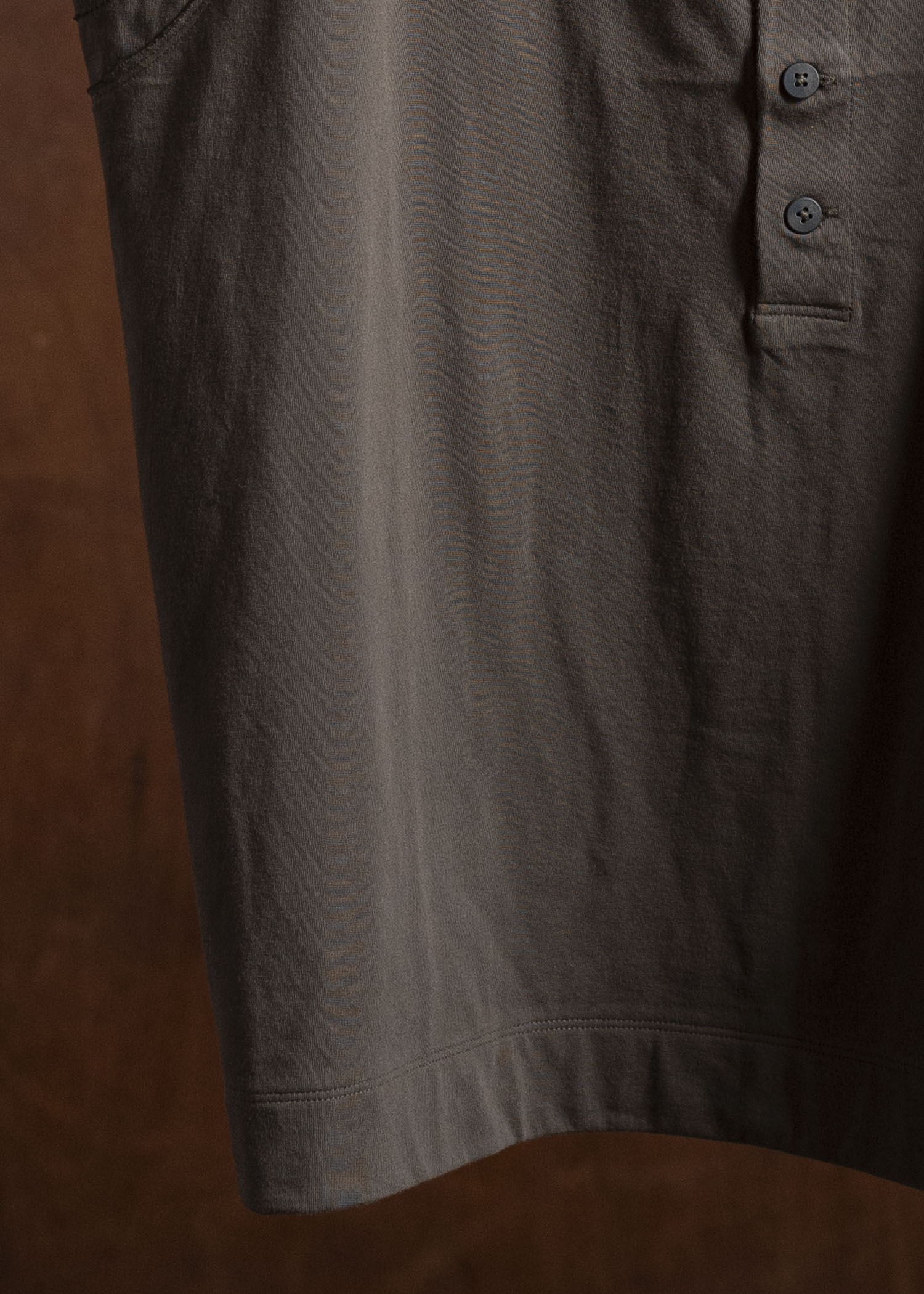 ZIGGY CHEN 0M2510216 Layered Jersey Henley Neck Tank Top DARK KHAKI