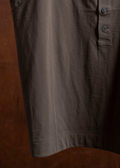 ZIGGY CHEN 0M2510216 Layered Jersey Henley Neck Tank Top DARK KHAKI