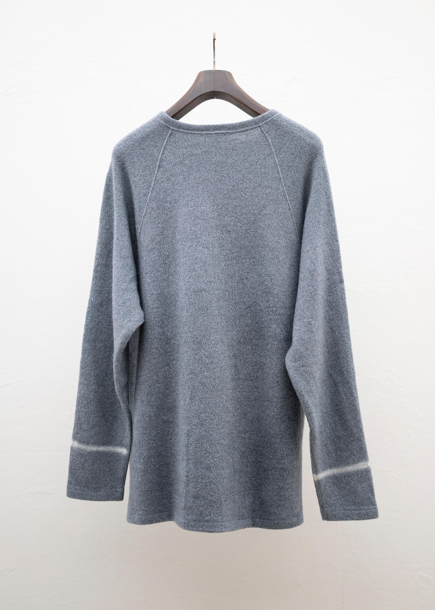 SUZUSAN Wool Cotton Jersey Crew Neck Pullover Grey - Light Grey