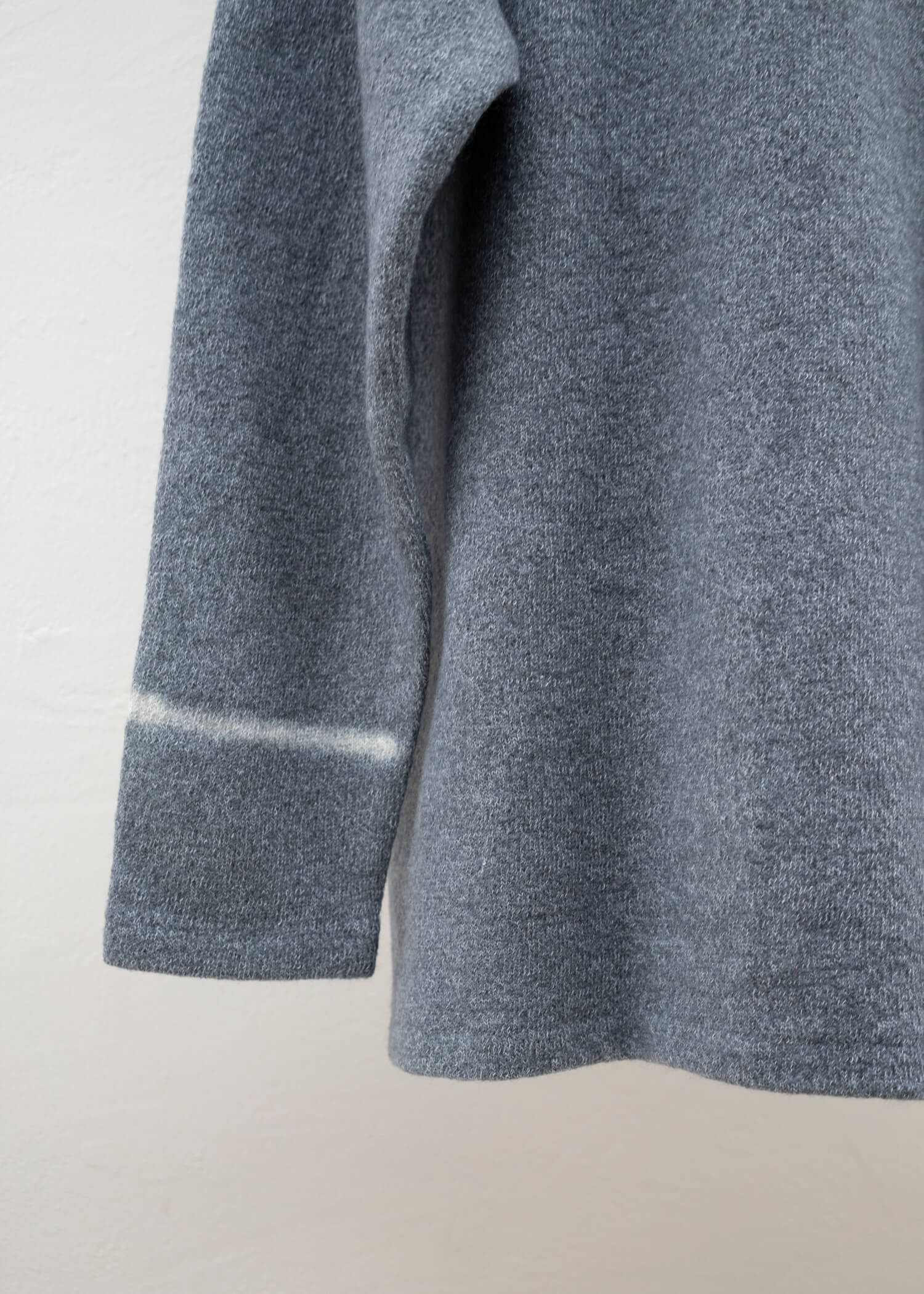 SUZUSAN Wool Cotton Jersey Crew Neck Pullover Grey - Light Grey