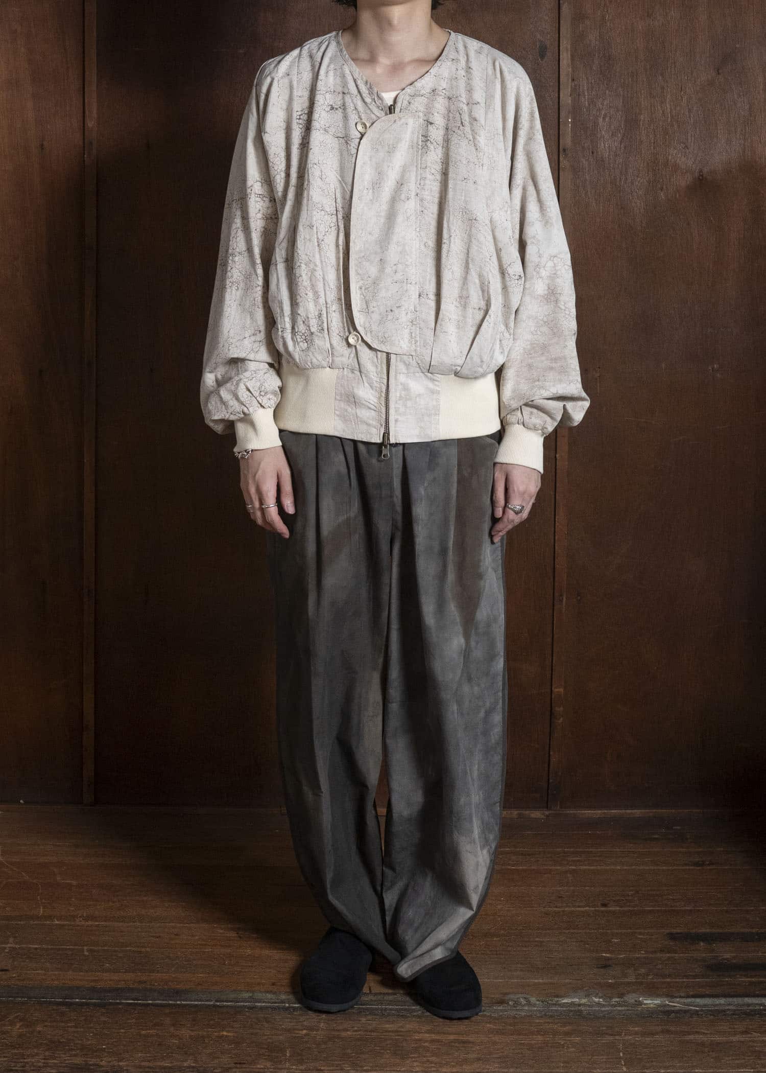 Gathering Textiles Roly Poly Jacket Cream Mud Resist Dabu Organic Cotton RPJ01-DC-CR