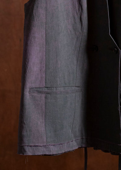 ZIGGY CHEN 0W2510101 Collaged Long Waistcoat PURPLE X GREEN