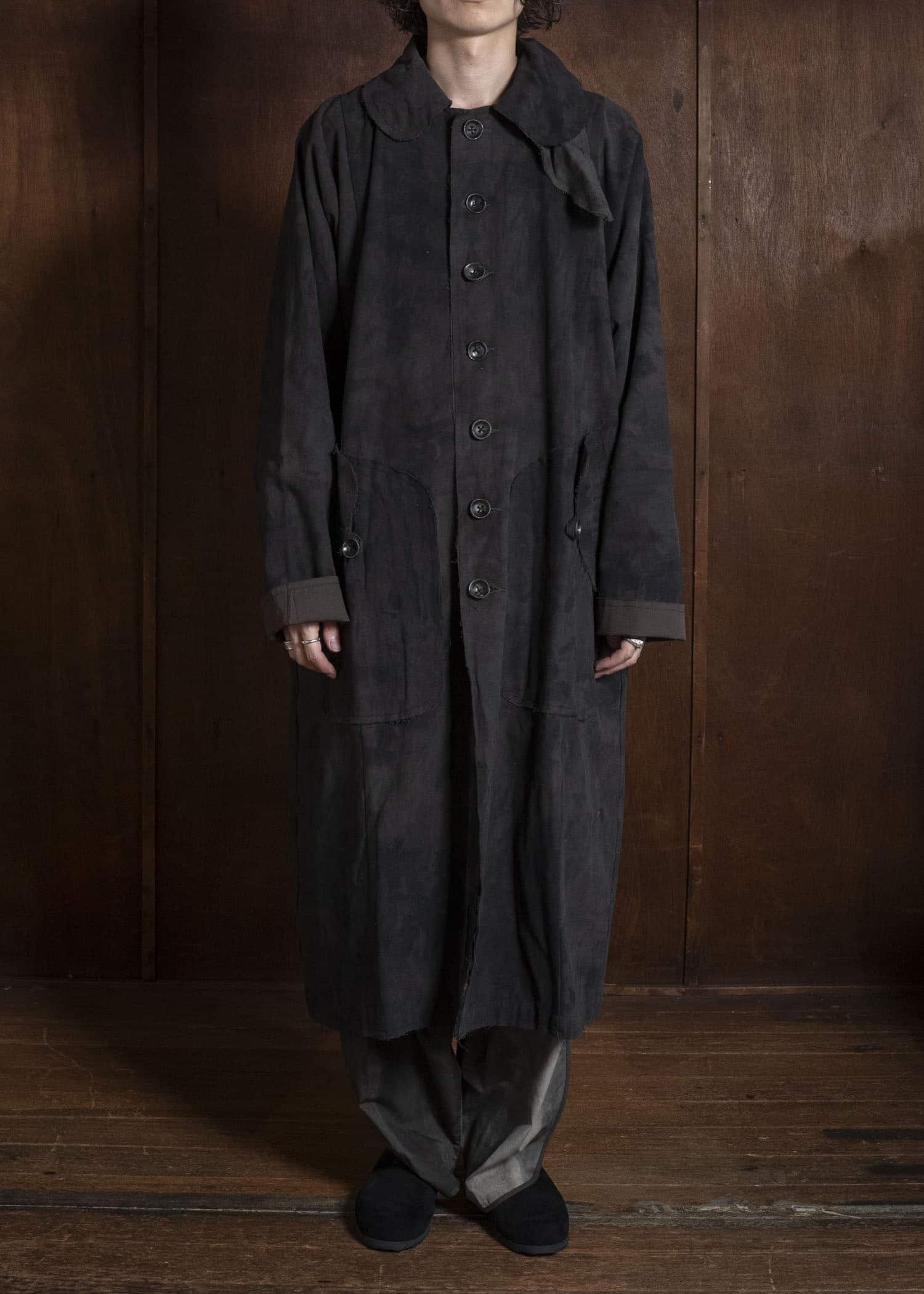 Gathering Textiles Farmer Coat Handloom Cotton , Nuturally Dyed FAC02-CO-PB