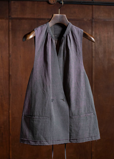 ZIGGY CHEN 0W2510101 Collaged Long Waistcoat PURPLE X GREEN