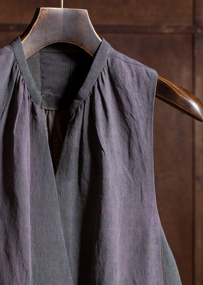 ZIGGY CHEN 0W2510101 Collaged Long Waistcoat PURPLE X GREEN