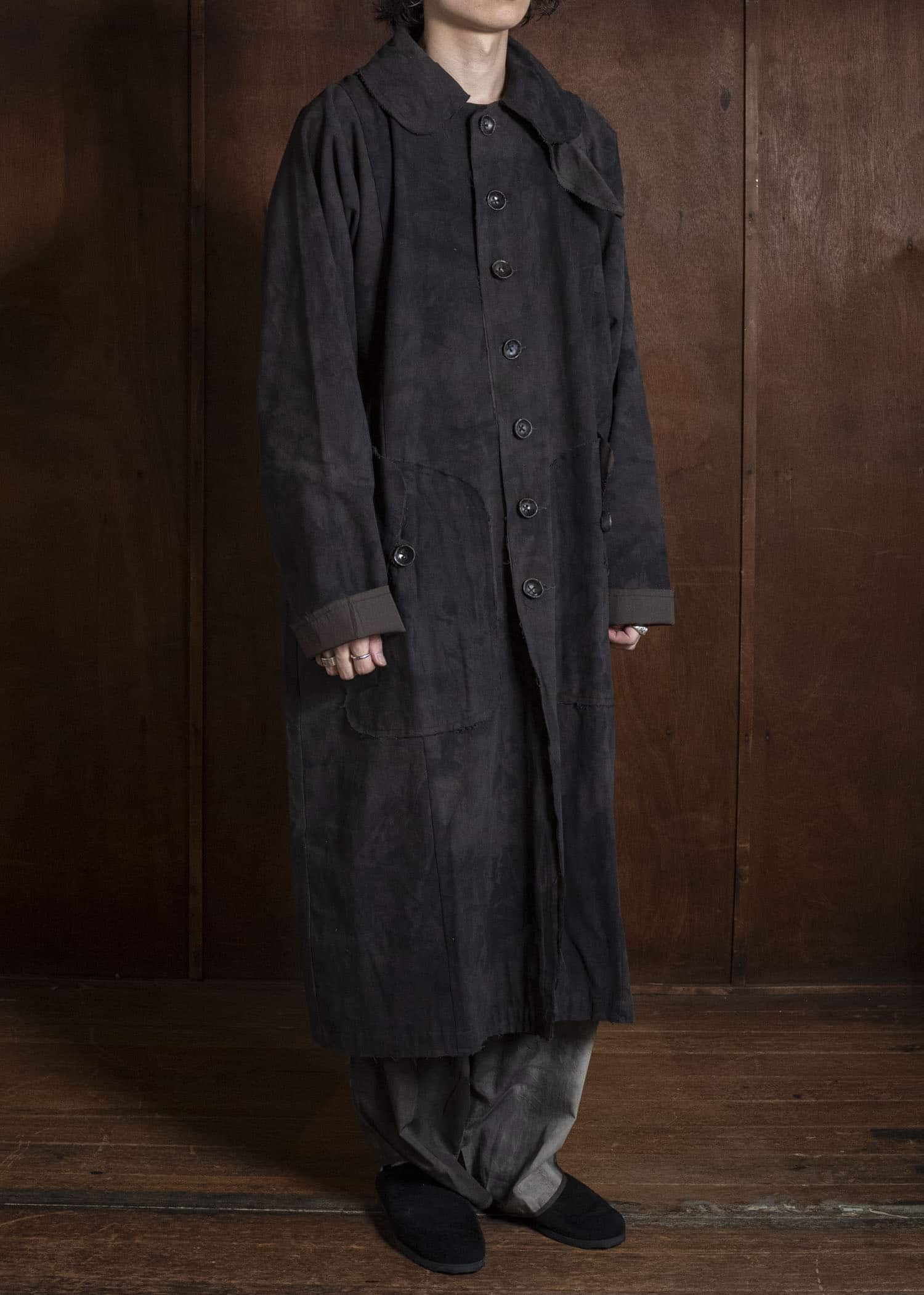 Gathering Textiles Farmer Coat Handloom Cotton , Nuturally Dyed FAC02-CO-PB
