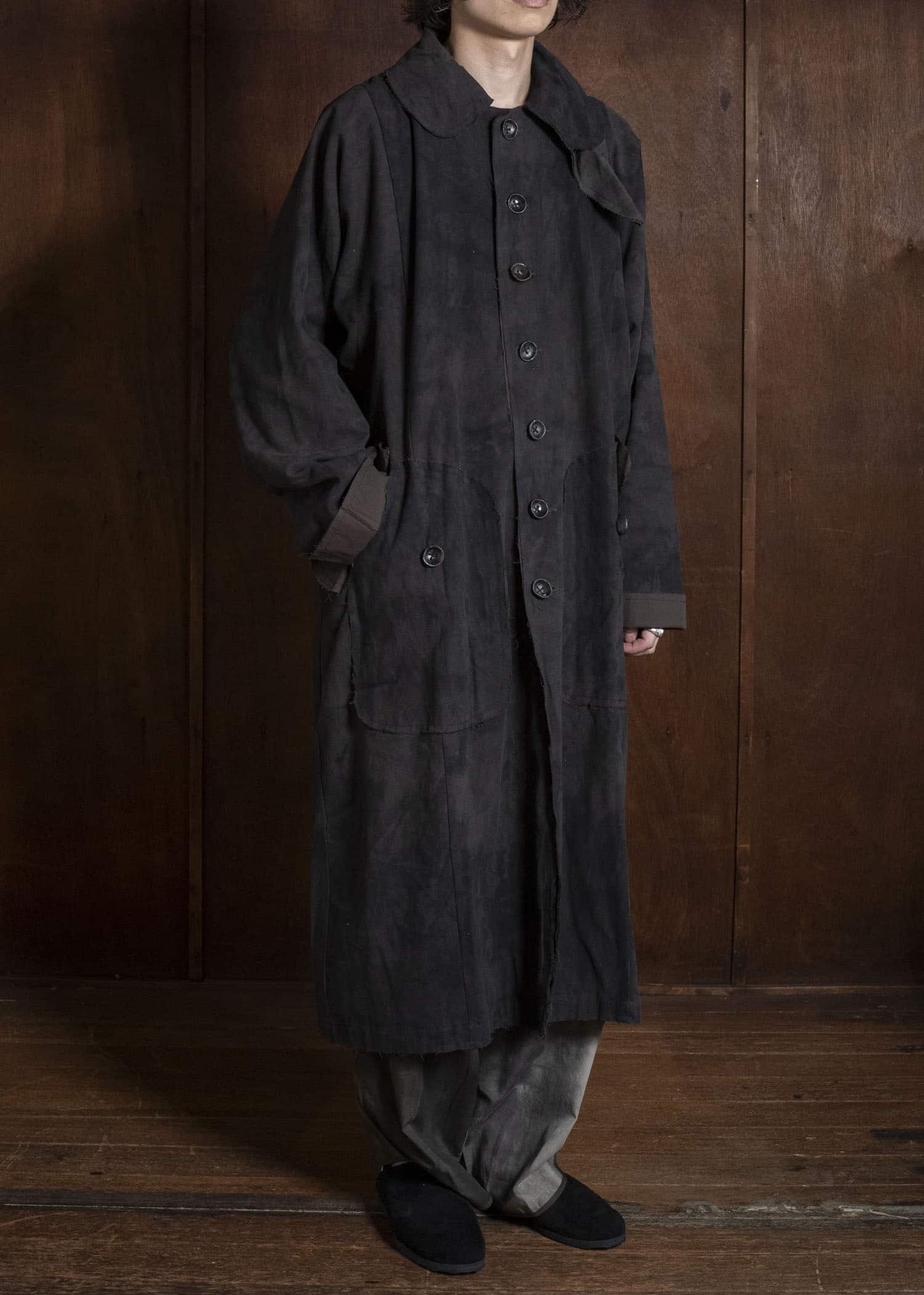 Gathering Textiles Farmer Coat Handloom Cotton , Nuturally Dyed FAC02-CO-PB