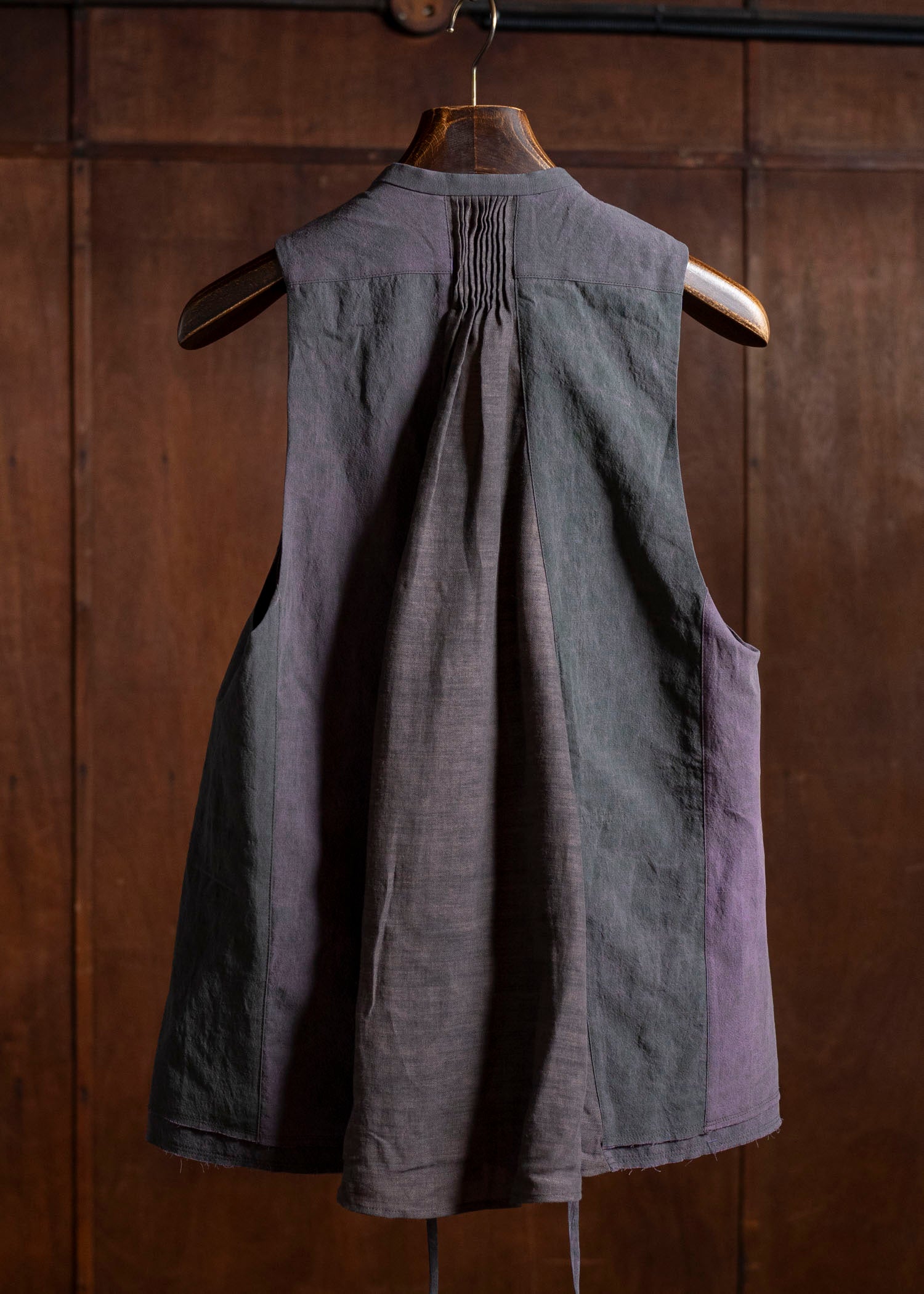 ZIGGY CHEN 0W2510101 Collaged Long Waistcoat PURPLE X GREEN