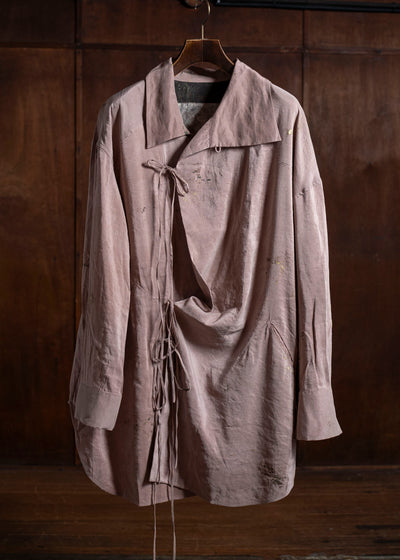 ZIGGY CHEN 0M2510718 High Neck Asymmetric Long Shirt CORAL PINK