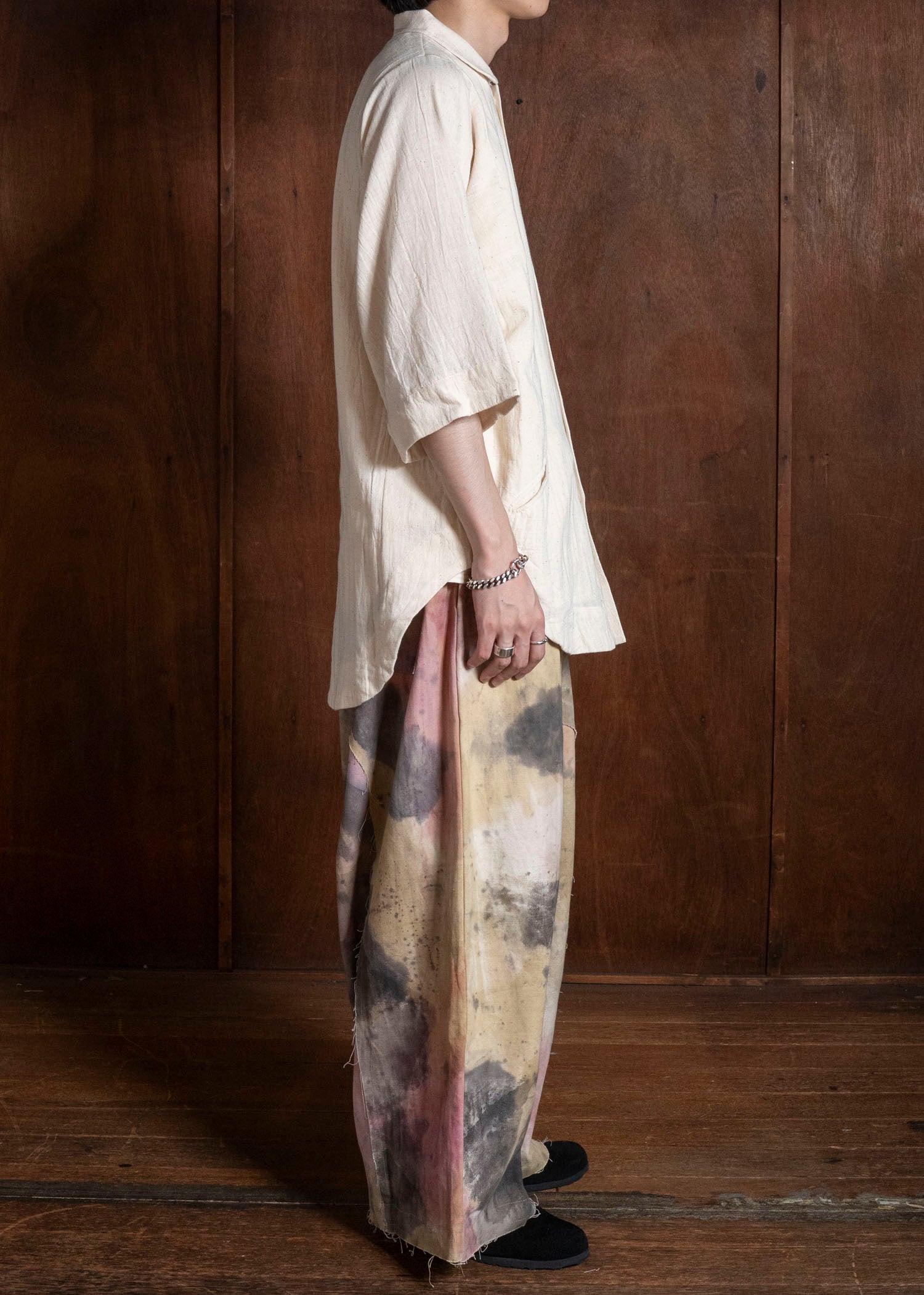 Gathering Textiles Farmer Shirt(Curved) Handloom Kala Cotton FAS03-KC-CR