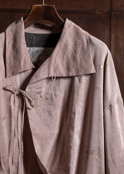 ZIGGY CHEN 0M2510718 High Neck Asymmetric Long Shirt CORAL PINK