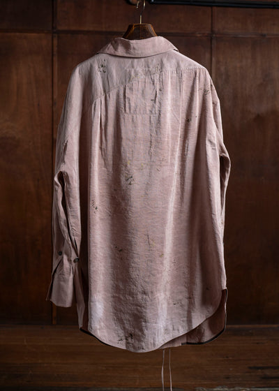 ZIGGY CHEN 0M2510718 High Neck Asymmetric Long Shirt CORAL PINK