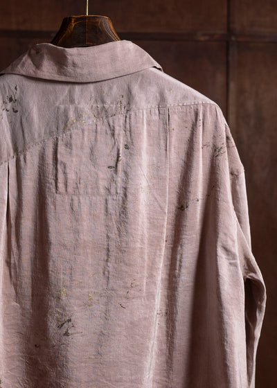 ZIGGY CHEN 0M2510718 High Neck Asymmetric Long Shirt CORAL PINK