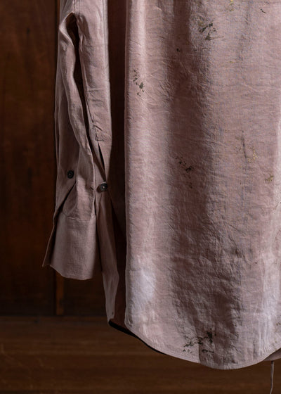 ZIGGY CHEN 0M2510718 High Neck Asymmetric Long Shirt CORAL PINK