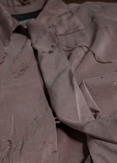 ZIGGY CHEN 0M2510718 High Neck Asymmetric Long Shirt CORAL PINK