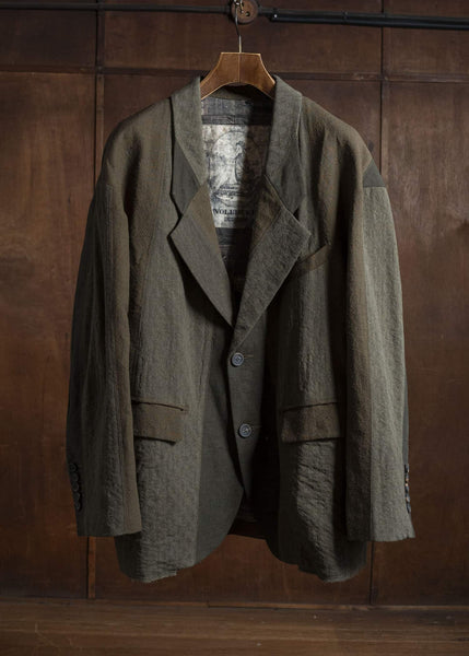 ジャケット・アウター ZIGGY CHEN SLUB LINE BLAZER & TROUSERS ZIGGY CHEN Stand Collar Stripe Blazer Dark Gray 0M2500904 – VISION