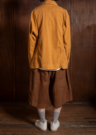 Gathering Textiles Farmer Shorts Organic Power Loom Linen FSH01-LI-BR