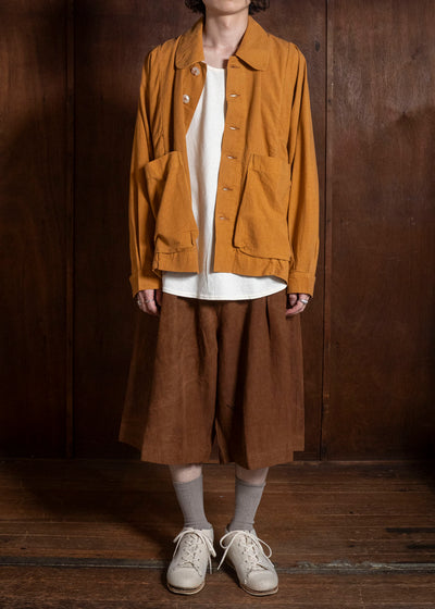 Gathering Textiles Farmer Jacket Power Loom Crimped Cotton , Unlined FAJ02-CC-OR