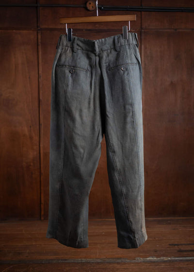 ZIGGY CHEN FRONT PLEATS TAPERED LONG TROUSERS  0M2410501
