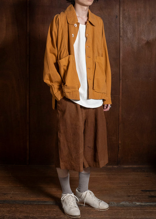 Gathering Textiles Farmer Jacket Power Loom Crimped Cotton , Unlined FAJ02-CC-OR