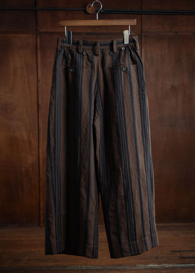 ZIGGY CHEN STRIPED WIDE LEG TROUSERS 0M2410521