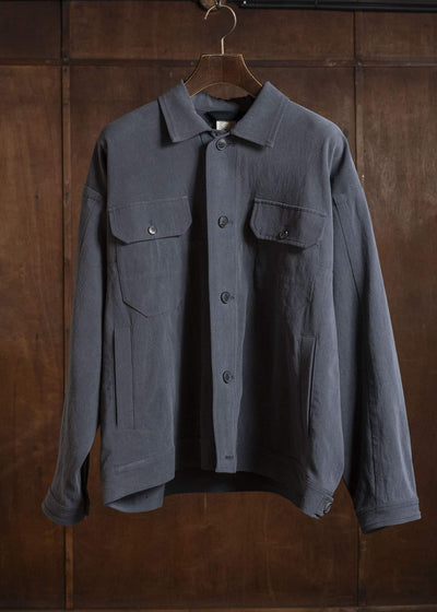 JAN-JAN VAN ESSCHE JACKET#64 DENIM STYLE WORKWEAR JACKET | CO HEMP DENSE TWILL | Logwood