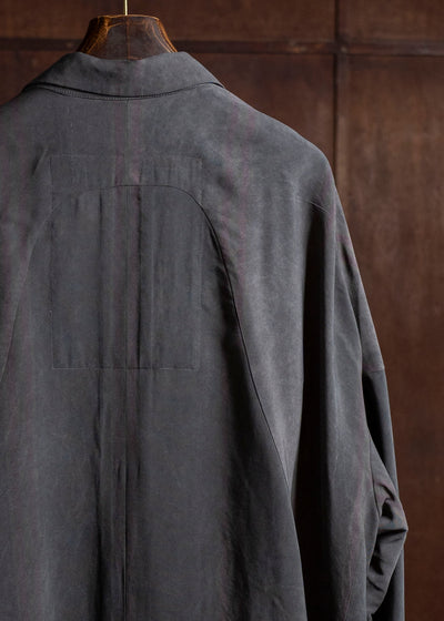 ZIGGY CHEN 0M2511101 Double Breasted Asymmetric Coat DARK PURPLE