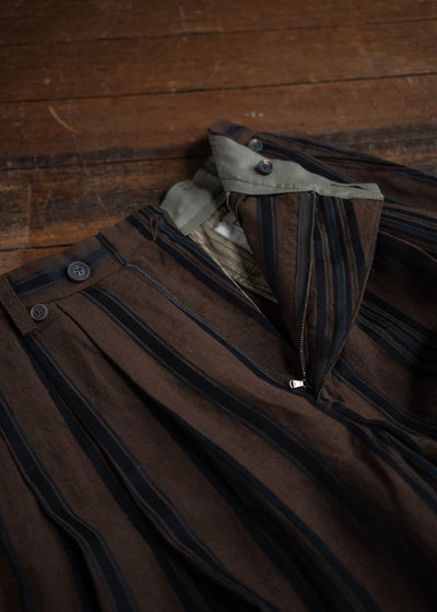 ZIGGY CHEN STRIPED WIDE LEG TROUSERS 0M2410521