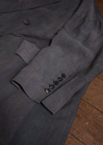 ZIGGY CHEN 0M2511101 Double Breasted Asymmetric Coat DARK PURPLE